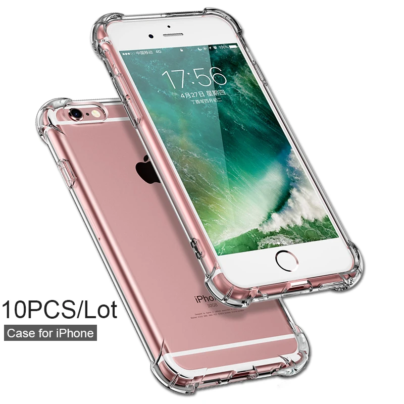

10PCS/Lot Wholesale TPU Case for iPhone 6 6s 7 7Plus 8 8Plus X Xr Xs Max Transparent Soft Phone Case Back Cover Mobile Shell Bag