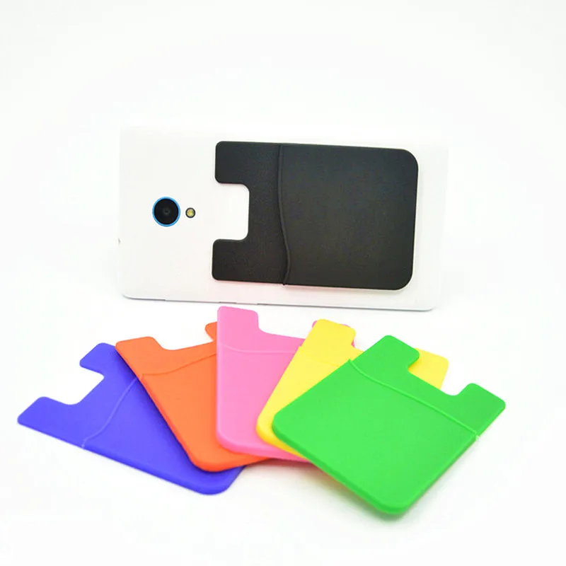 

Hot Silicone Phone Card Sticker Business Credit card Bus Card Pocket Fashion Card Holder Bag Phone Back Sticker Earphone coin