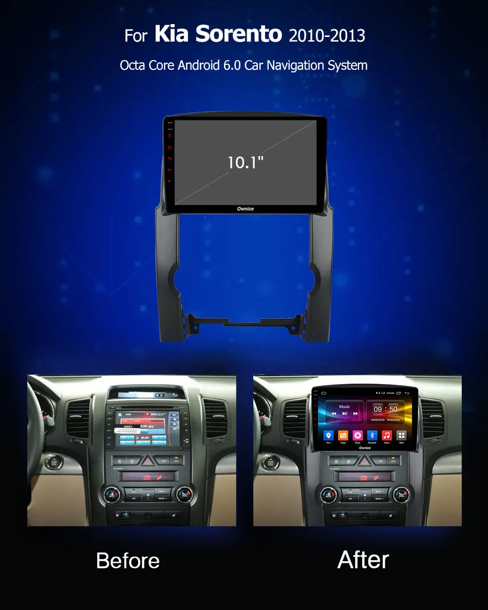 Sale 10.1" IPS 4G RAM+32G ROM Octa Core Android 9.0 Car DVD Player For Kia Sorento 2010 2011 2012 2013 DSP CarPlay stereo GPS Nagavi 2