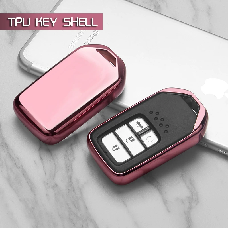 

Soft TPU Auto Car Remote Key Shell Cover Holder For Honda XRV CRV Accord Crown Civiv Spirior Fit Jade Car Key Case Accessories