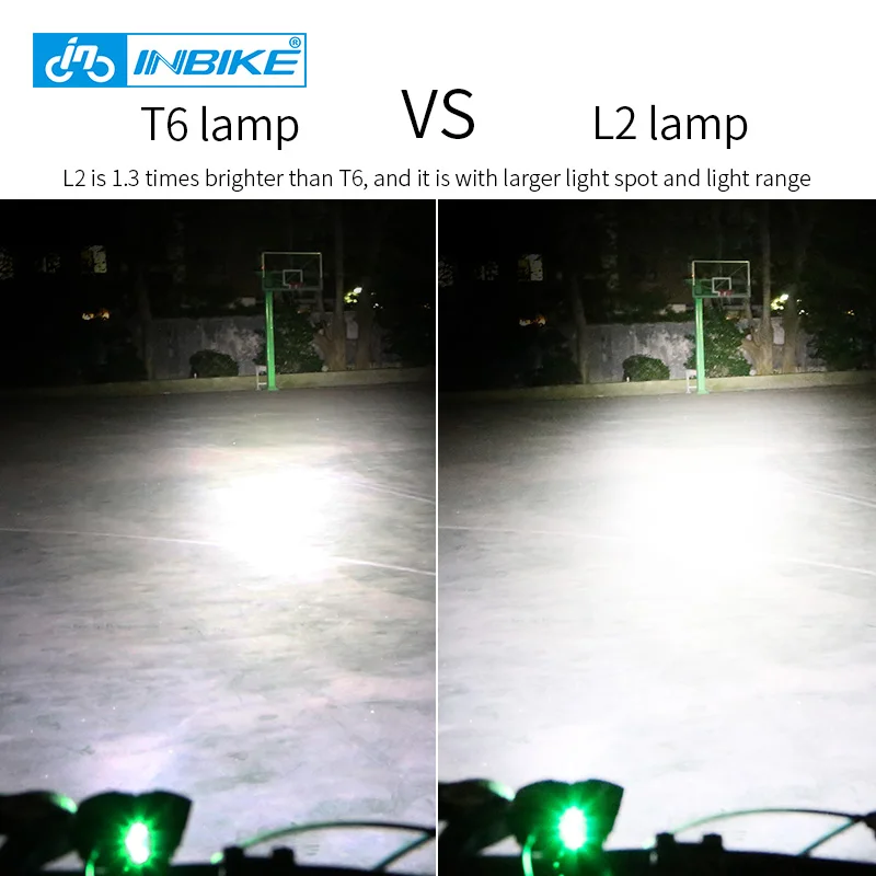 Perfect INBIKE Bike Light T6&L2 Wick Flashlight Waterproof Electric Bicycle Handlebar Light Cycling Accessory Bicycle Lantern For Bike 4