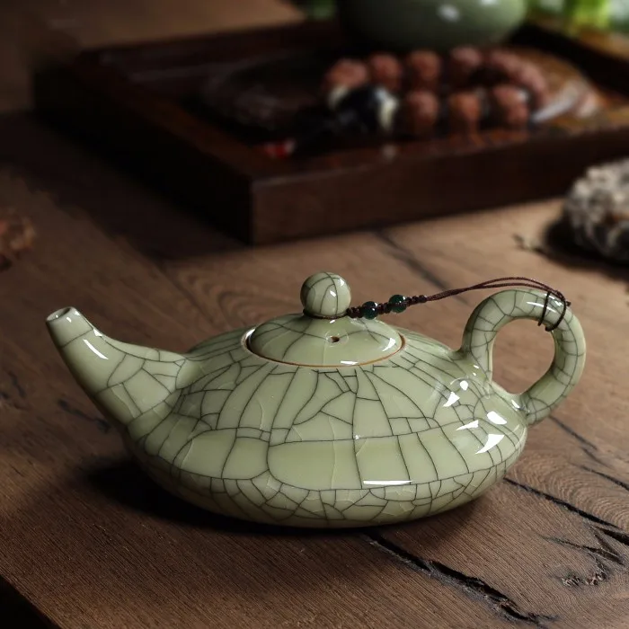 New-Hot-Sale-Crackle-Glaze-Ge-Kiln-Longquan-Celadon-300ml-Zisha-Ceramics-Arts-Flat-Teapot-Porcelain (1)