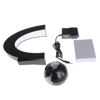 

C Shape Magnetic Levitation Floating Globe World Map with LED Light US Plug Gift