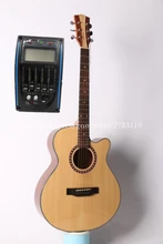 Envío libre de gama alta 40 “cutaway acústica eléctrica Guitarras, naturaleza brillo, alta calidad Guitarras con pickup tuner, km-150ce