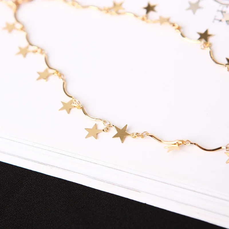 JCYMONG Полный Золотой цвет цепь звезда кулон ожерелье для женщин Bijou простой Boho Мода колье ожерелье Jewlery