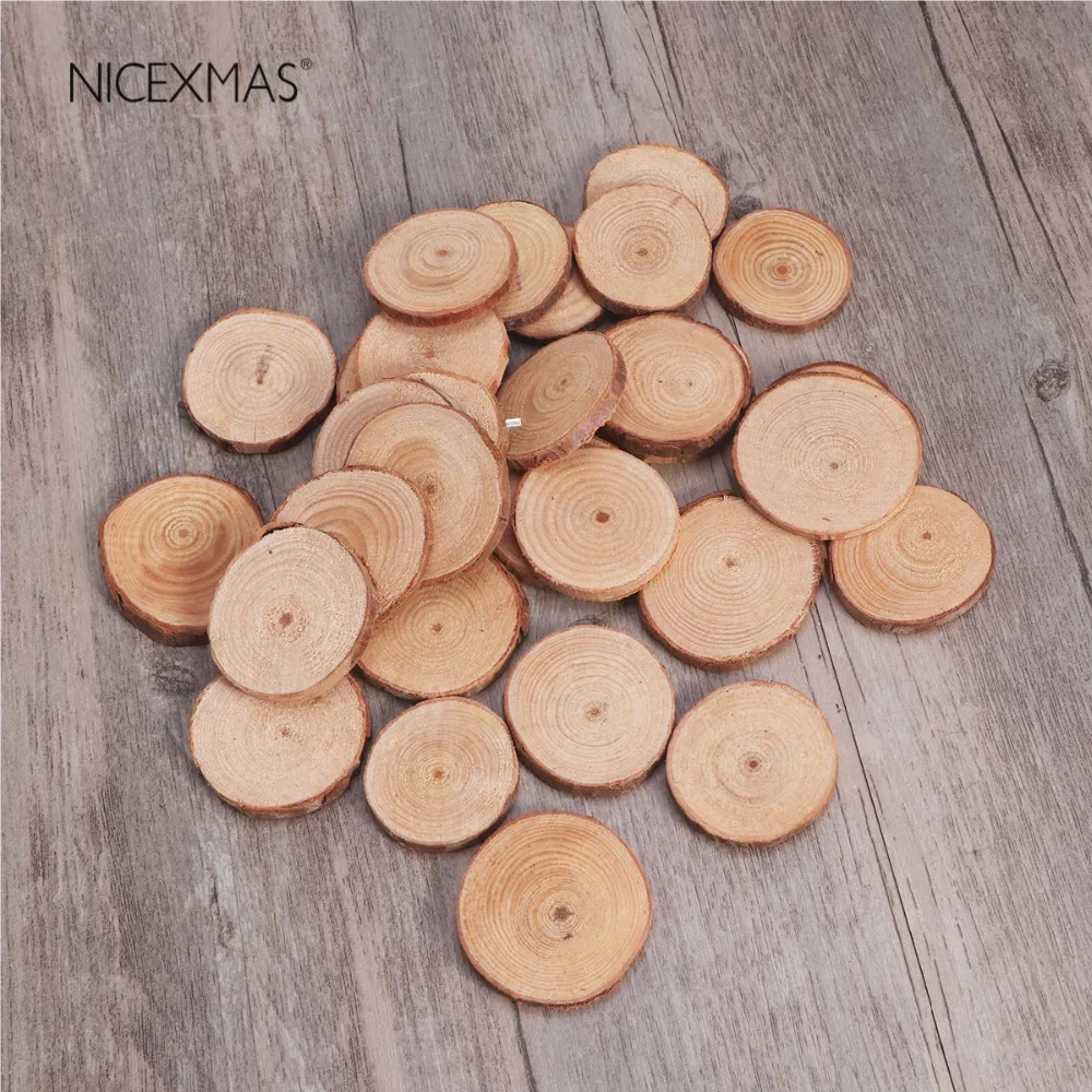 DIY 3 5 4 см деревянные ломтики диски круглые натуральные деревенские поделки бирки