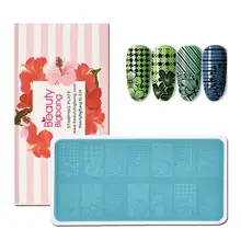 

Beautybigbang Stamping Plates 6*12cm Sunflower Striped Dot Rabbit Pattern Printing Image Stencil Nail Art Stamping Plate XL-024