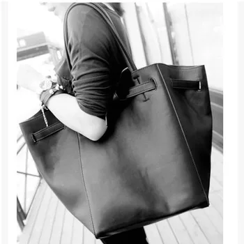 

ANAWISHARE Women Leather Handbags Large Trapeze Wings Shoulder Bags Designer Ladies Tote Bags High Quality Bolsa Feminina Wlk9