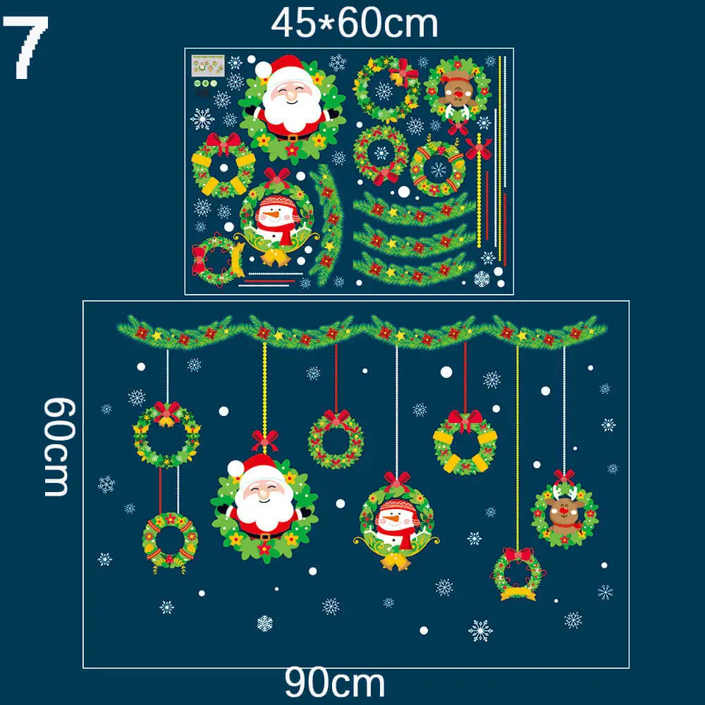 1 шт. 40*60 см съемные оконные двери домашний Декор наклейки с Рождеством наклейки фестиваль Фреска с Рождеством год украшения - Цвет: 7