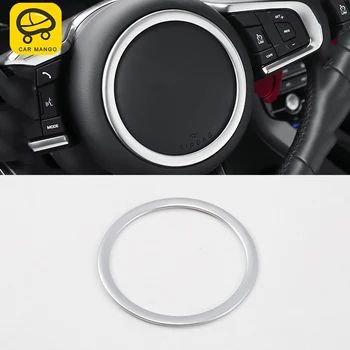 

CARMANGO For Jaguar XE 2018 Auto Car-styling Steering wheel circle trim cover Stickers Covers Interior Accessories