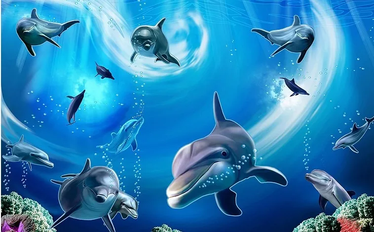 Self Adhesive 3d Underwater World Mural Bedroom Wallpaper