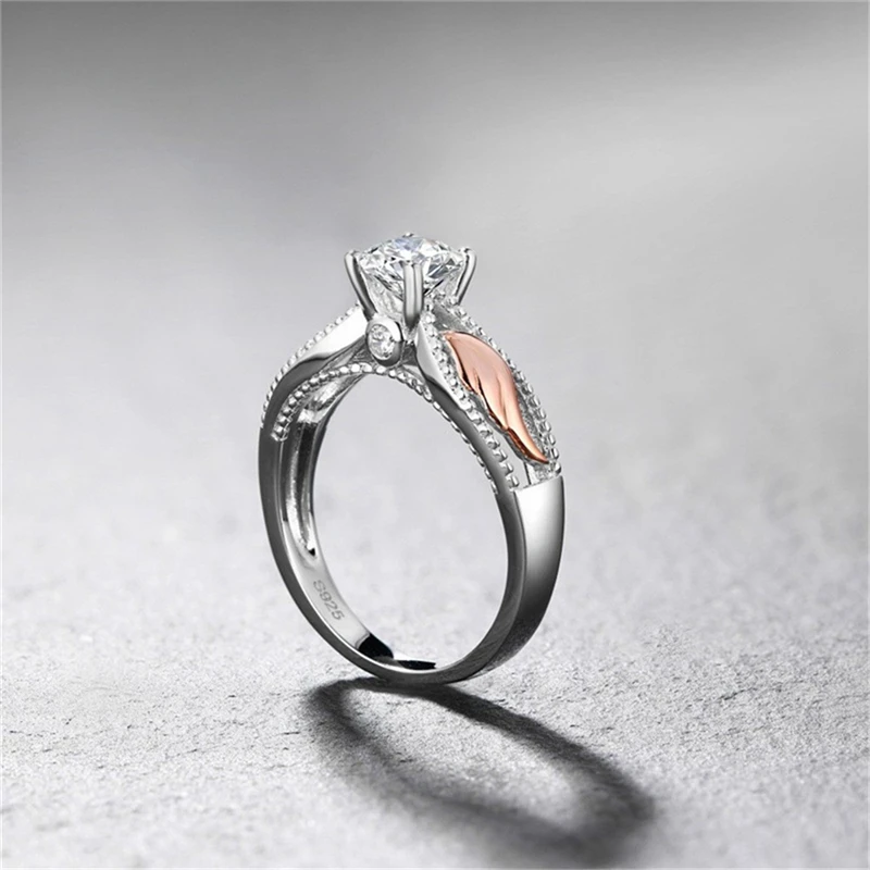Очарование кубический циркон кольца для Для женщин Bijoux(украшения своими руками) с украшением в виде кристаллов с капюшоном, надписью «Angel» и принтом «крылышки» Обручение Свадебные украшения Анель Пара Кольца для влюбленных S4
