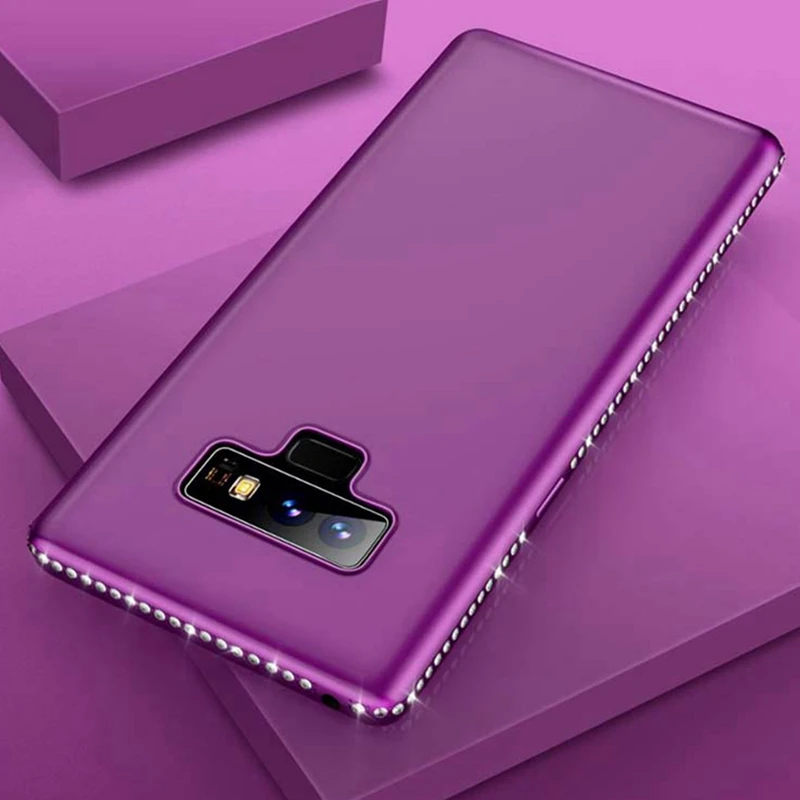Чехол со стразами для Samsung Galaxy S7 Edge S8 Plus S9 Note 9 Блестящий матовый чехол Note9