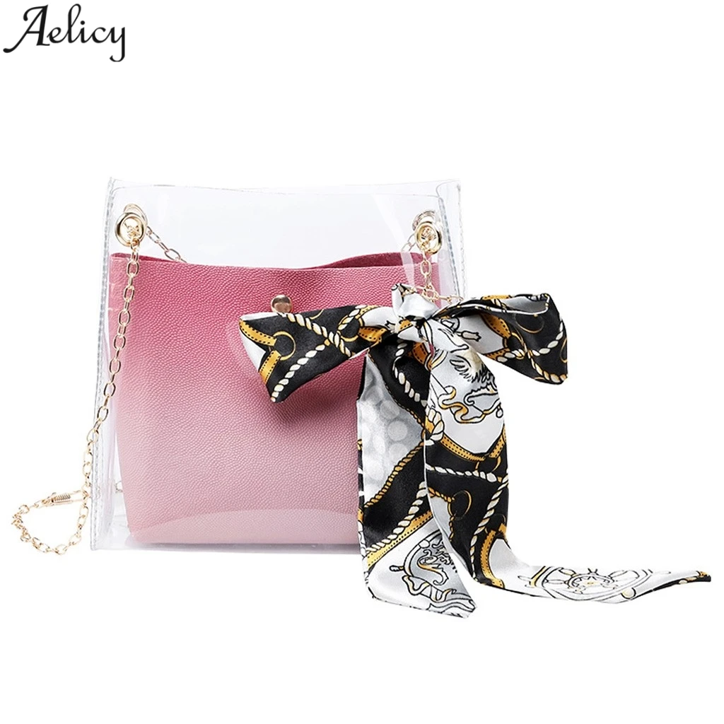 

Aelicy Gradient Color Handbag Women's Solid Pvc Messenger Bag Fashion Versatile Simple Weave Hasp Shoulder Bag Hot Sales New