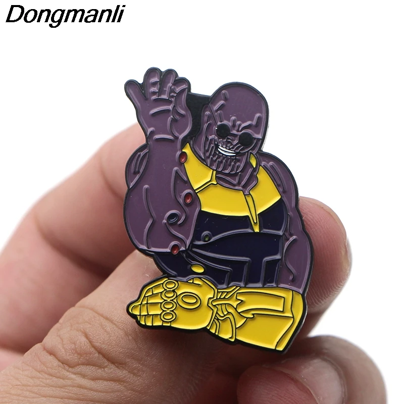 P3689 Dongmanli Thanos металлические эмалированные булавки и броши для нагрудных штифтов рюкзак сумки значок крутые подарки