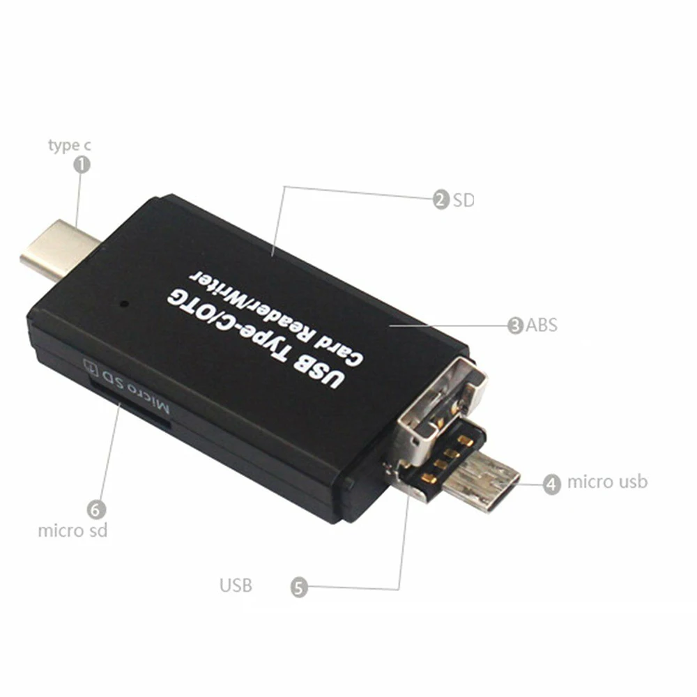 3 в 1 OTG кардридер высокой скорости USB2.0 Универсальный OTG TF/SD для Android компьютер удлинитель-переходник