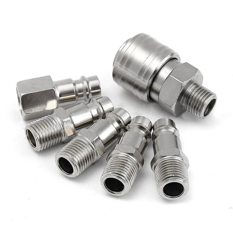 6pcs Air Line Hose Quick Coupler Compressor Connector Quick Couplers