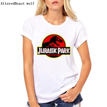 

Jurassic Park t shirt women pocket dinosaur Print T shirts graphic cool tshirt lady tee funny harajuku female t-shirt summer top