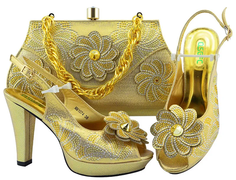 

2018 New Arrival Nigeria Party Matching Shoes and Bag Set Shoe and Matching Bag for Wedding