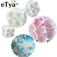 3 шт./компл., для домашнего использования, формы для выпечки цветка резец плунжера Формы гортензии кондитерский шприц для украшения изделий плунжера рельефный штамп для помадки торт инструментов для приготовления печенья