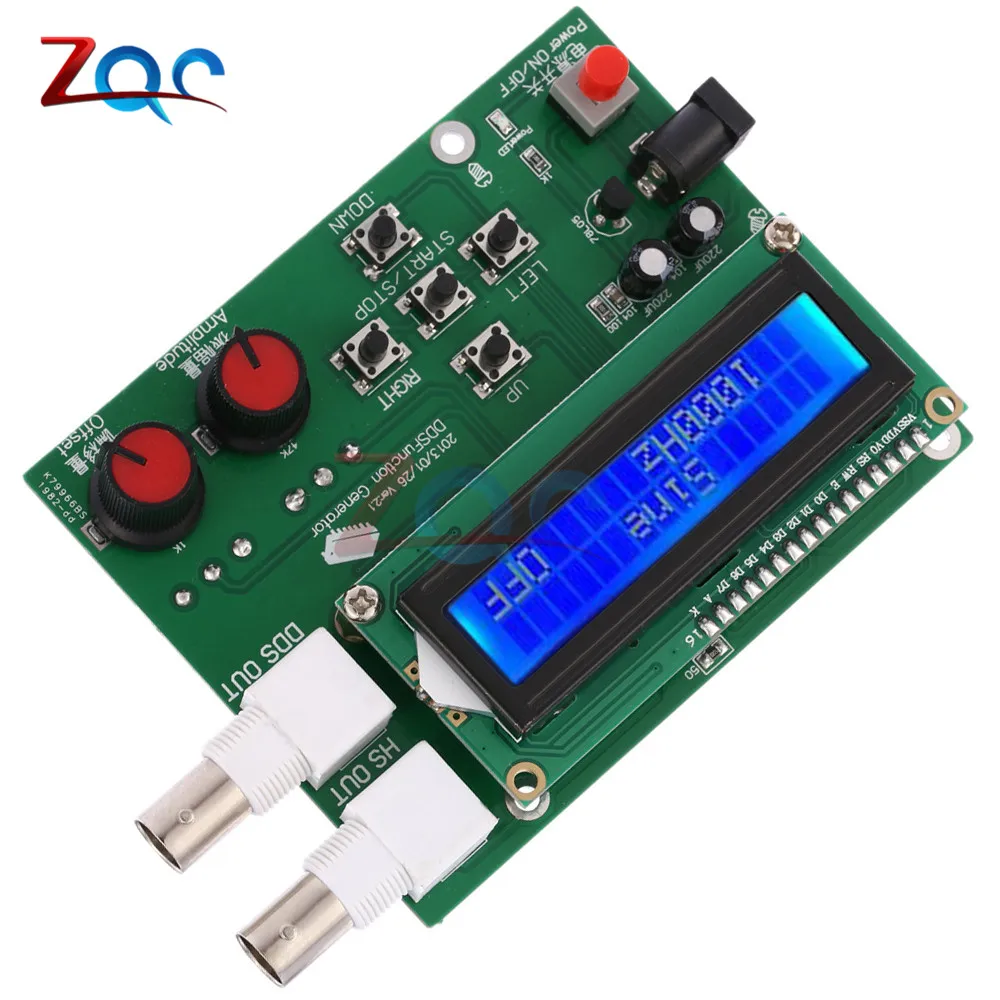 Comprar Función DDS generador de señal módulo Sawtooth triángulo onda senoidal Plaza Sawtooth onda Kit 1Hz 65534Hz DC 7 v 9 V pantalla LCD