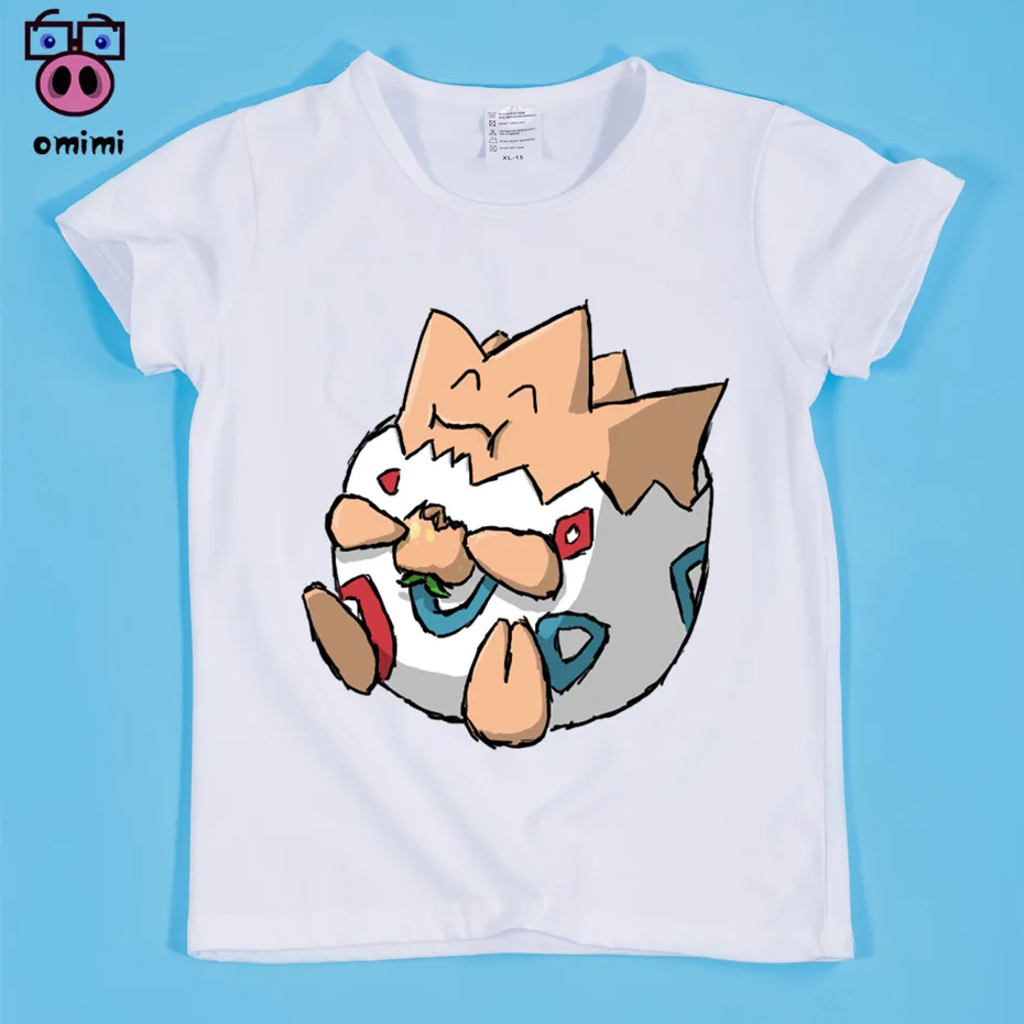 Футболка для мальчиков и девочек с изображением Пикачу Togepi Harajuku Детская футболка