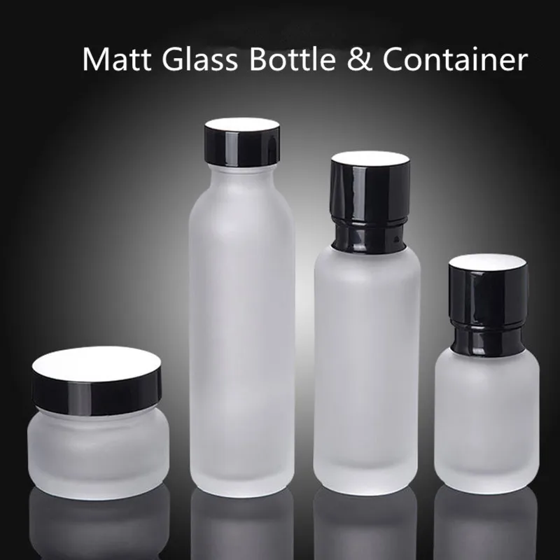 

High Quality, 50g Empty Matt Glass Cosmetic Container,Refillable Cosmetic Package With Lid,Nice Cream Bottle