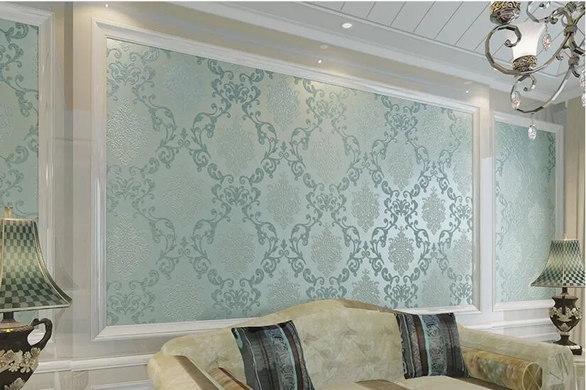Waliicorners European bedroom wall paper shop for living room simple European Damascus wallpaper for walls 3 d 31
