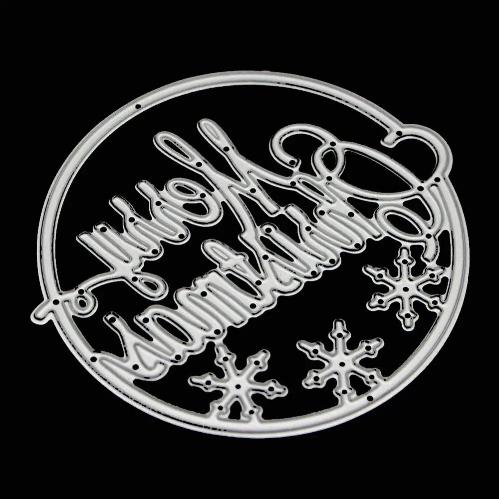 

81x75MM Merry Christmas Making Scrapbook Greeting Card Hollow Metal Cutting Dies Stencil Frame Embossing Template DIY