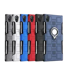 

Luxury PC Bracket Back Case for SONY Xperia XA1 Ultra XZ1 Cover with Finger Ring Car Magnetic Stand Holder Case for Sony L1