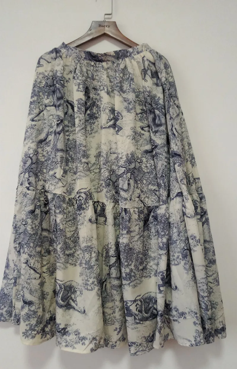 Женская длинная юбка с принтом животного леса и тигра, плиссированные юбки с большим подолом, новинка, весенние брендовые Подиумные макси юбки, jupe femme
