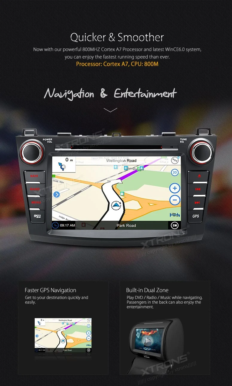 Excellent XTRONS 8 inch in dash Head Unit double din Car DVD Player GPS Navigation stereo Radio MP4 CANbus for Mazda 3 2010 2011 2012 2013 9