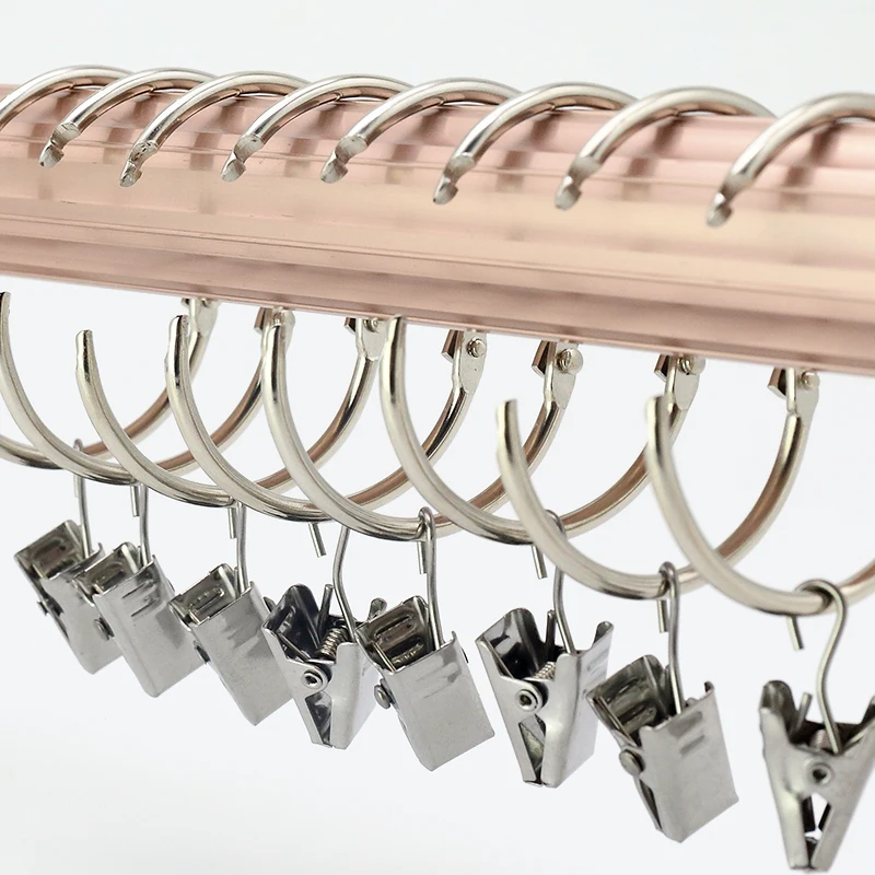 10PCS Window Curtain Clips Shower Curtain Rings with Clips Drapery Rod