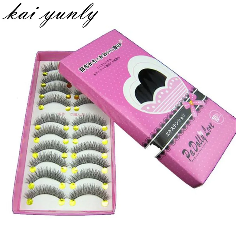 10Pairs New Japanese Style Black False Eyelashes Voluminous Fake Extensions Lashes Cosmetic Make