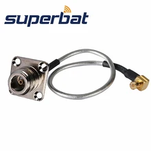 Superbat RF коаксиальный Соединительный кабель в сборе штекер mcx вилка правый угол N женский разъёмная монтажная панель прямой помощью соединительного кабеля RG405 15 см