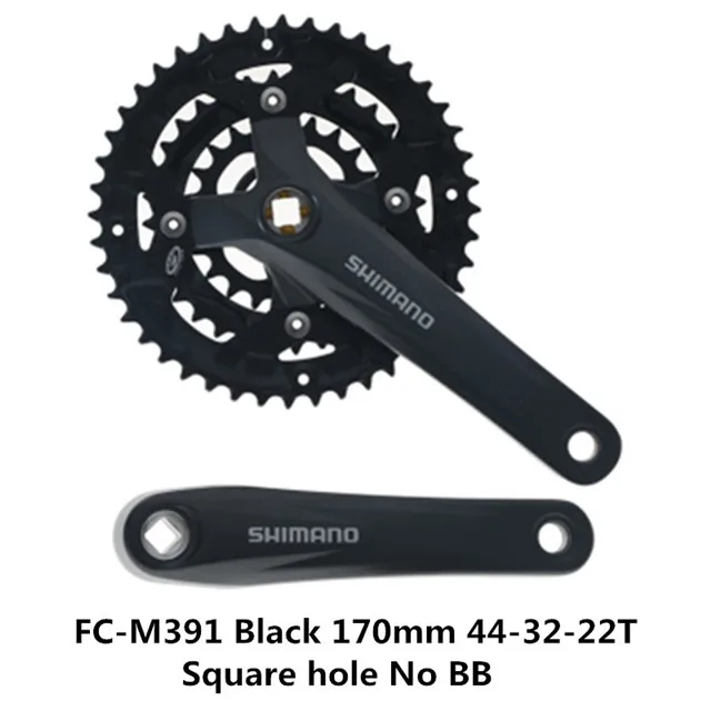 Абсолютно подлинный SHIMANO FC-M371/FC-M391 горный велосипед квадратное отверстие/spline Звездочка 9/27 скорость 170 мм 44-32-22T шатун