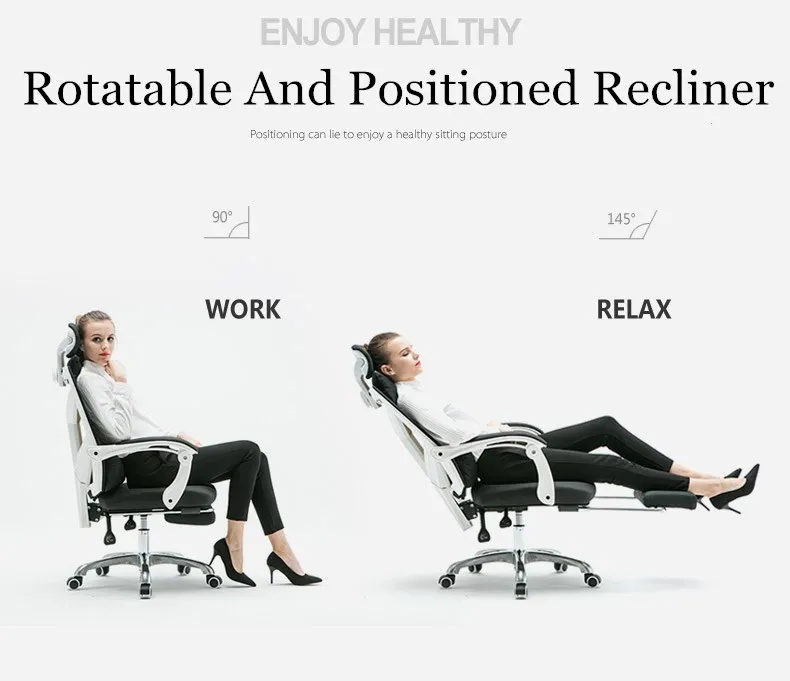 

The Modern Household Computer Rotatable Recliner Boss Student Dormitory Staff Study Mesh Seat Adjustable Liftable Office Chair