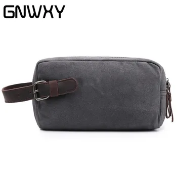 

GNWXY Canvas Men Clutch Bags Daily Use Phone Small Hand Bags Zipper School Pen Storage Bag Fashion Design Handbag Dropshipping