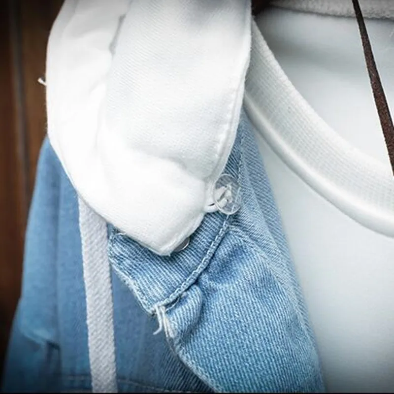 2019 Autumn New Hooded Denim Jacket Men Fashion Fake Two Pieces Streetwear Bomber Jacket and Coat Man Cowboy Clothes S-3XL