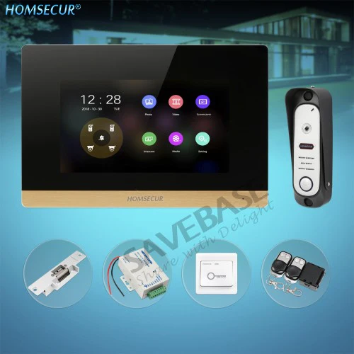 

HOMSECUR 4 Wire AHD Video Door Entry Phone Call System with 1.3MP Silver Camera BC051HD-S+BM716HD-G