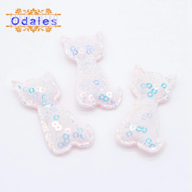 24 шт. Kawaii Cat Bling Appliques Скрапбукинг мягкие Патчи DIY головные уборы зажимы аксессуары головной убор стикеры поставки - Цвет: Pink