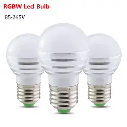 Новинка RGBW светодио дный лампочки E27 E14 5 Вт лампада светодио дный лампы 85-265 В светодио дный прожектор + 21 Ключи ИК-пульт дистанционного