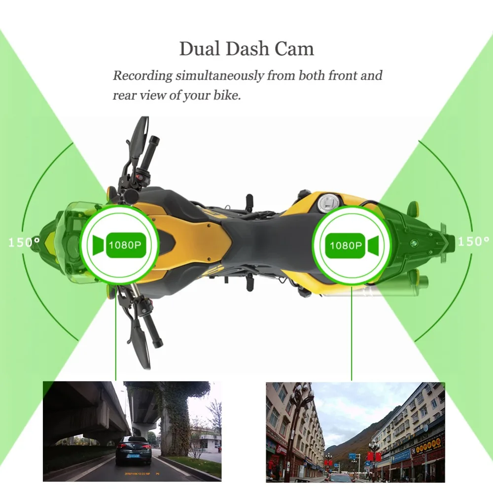  SYS VSYS Full Body Waterproof Motorcycle Camera Recorder P6FL WiFi Dual 1080P Full HD Motorcycle DV
