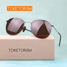 Toketorism Ретро Поляризованные мужские и женские солнцезащитные очки, брендовые дизайнерские антибликовые очки uv400, очки пилота 0506