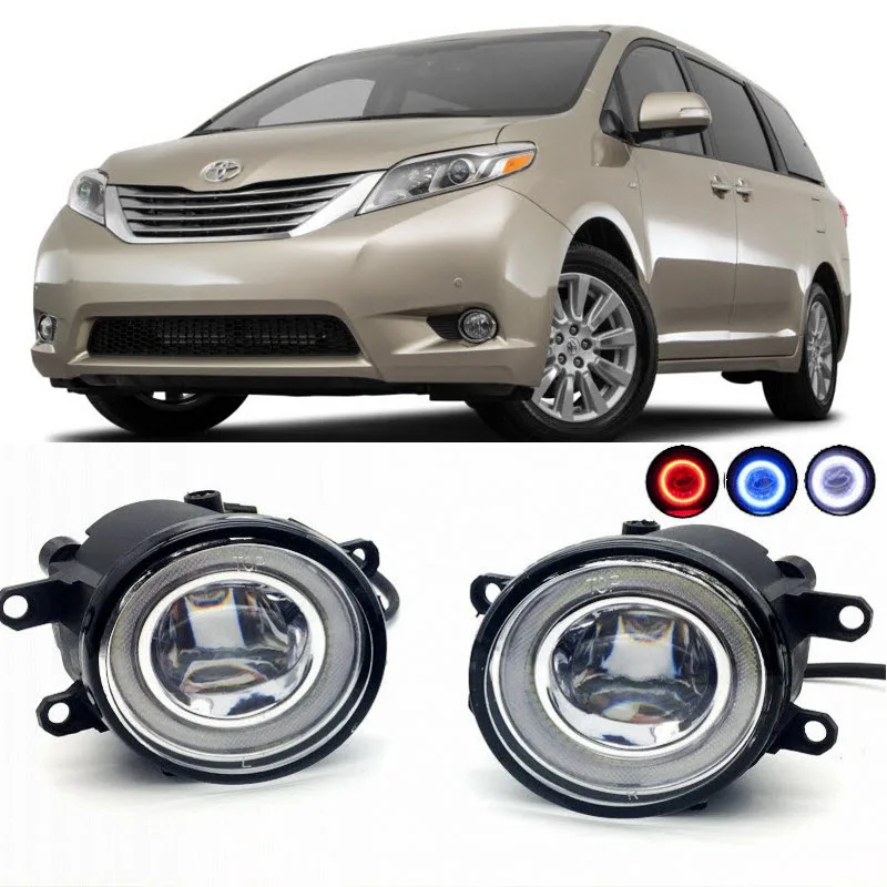 For Toyota Sienna XL30 2010 2015 2 in 1 LED Cut Line Lens Fog Lights