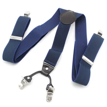 4 зажима темно-синие подтяжки мужские подтяжки Y-back shape bretels женские тиранты регулируемые giarrettiere 3,5 см* 115 см MBD8422
