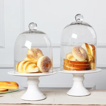 

large Glass cover ceramic fruit tray Candy dish Cake plate Dessert plate home decor wedding decoration gifts porcelain figurines
