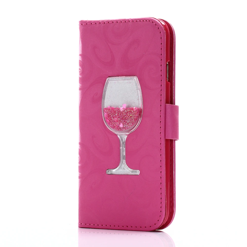 Quicksand кошелек бокал для вина чехол для iphone 5 5S SE 6 6s 7 8 plus чехол роскошный модный чехол-подставка для iphone 7 чехол для телефона карта
