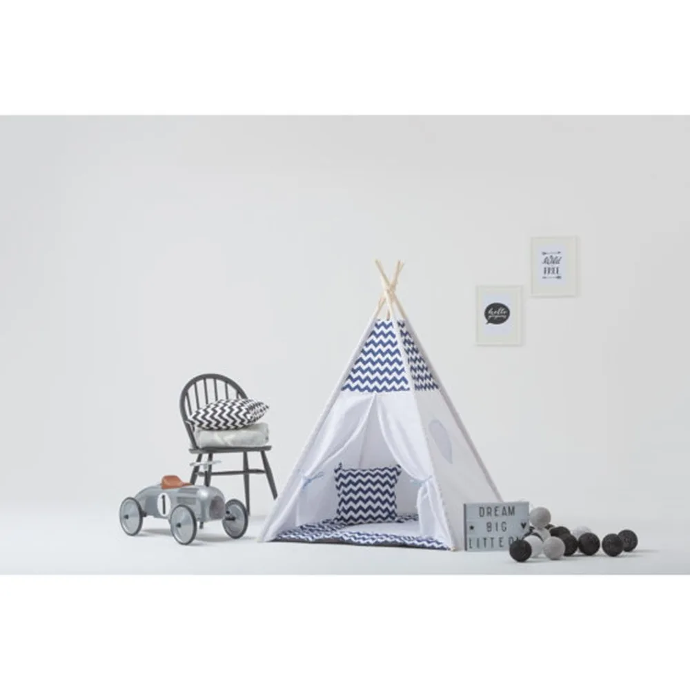 Детская игровая палатка в синюю полоску детский вигвам игровой домик|indian teepee|kids