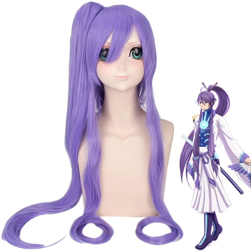 Vocaloid Gakupo Purple Long Ponytail Wig Cosplay Costume Men Women